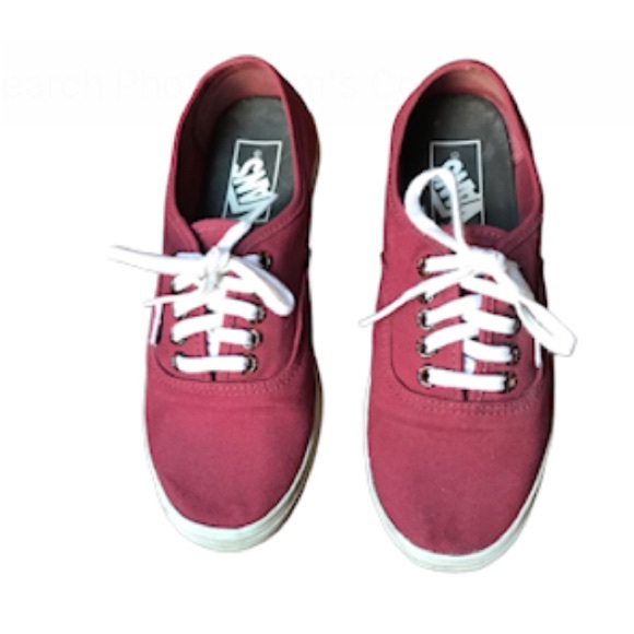 Unisex Burgundy Van’s mens size 4 Leopard printed lace holes white laces - Picture 2 of 6